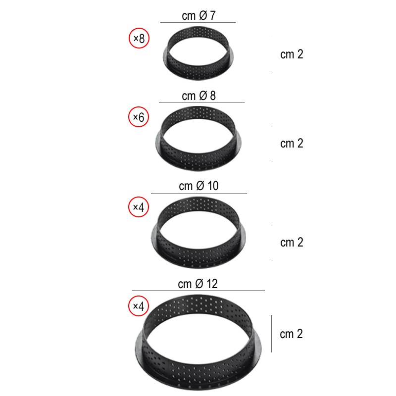 Anello microforato tarte ring round silikomart Silikomart  in Stampi per dolci