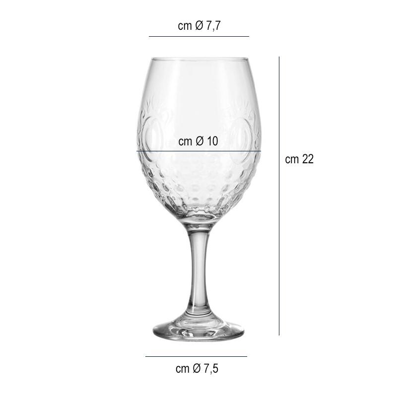 Calice in vetro baroque Vetreria di Borgonovo  in Bicchieri