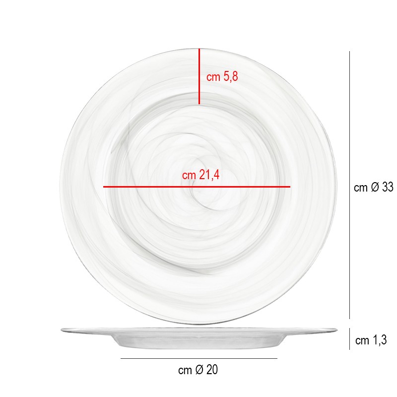 Sottopiatto in vetro colorato   in Porcellane