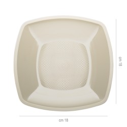 Piatti fondi in plastica square champagne Goldplast  in Piatti plastica rigida riutilizzabili