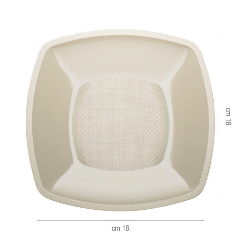 Piatti fondi in plastica square champagne Goldplast  in Piatti plastica rigida riutilizzabili