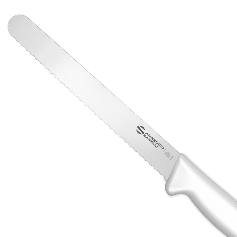 Coltello per pane sanelli manico bianco Ambrogio Sanelli coltelli  in Coltelli da cucina professionali