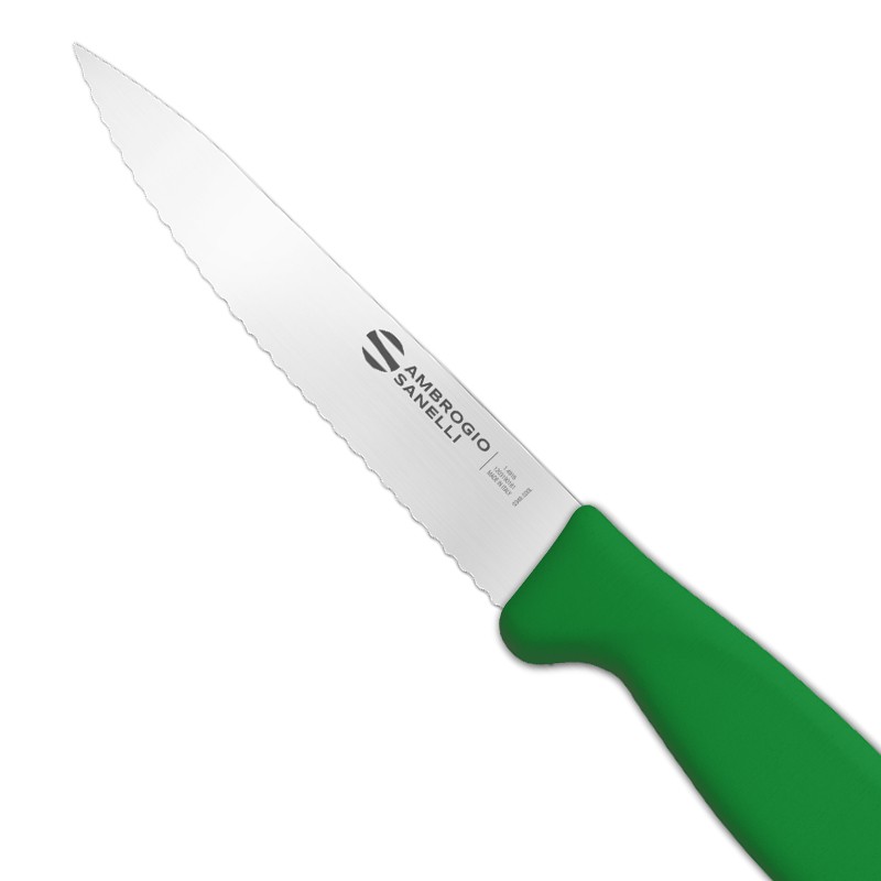 Spelucchino seghettato sanelli manico verde Ambrogio Sanelli  in Spelucchini