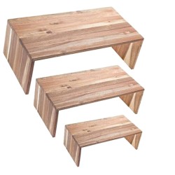 Alzate in legno di Acacia per buffet set 3 pezzi | Rausa srl