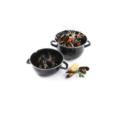 Tegame smaltato per cozze con coperchio Hendi  in Porcellane