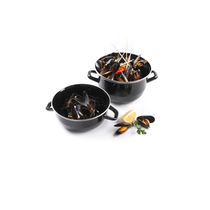 Tegame smaltato per cozze con coperchio Hendi  in Porcellane