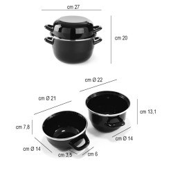 Tegame smaltato per cozze con coperchio Hendi  in Porcellane