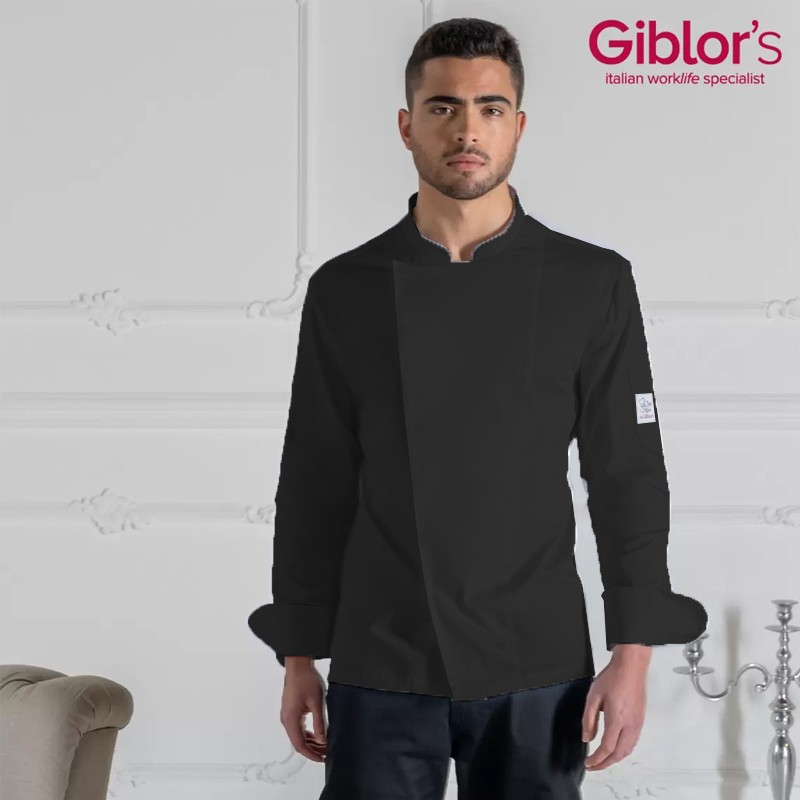Giacca cuoco uomo Augustin nera Giblors  in Giacca cuoco