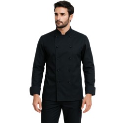 Giacca cuoco uomo modello Adriano nera | Rausa srl