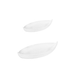 Vassoio barchetta in ceramica bianca | Vassoi e taglieri | Rausa srl