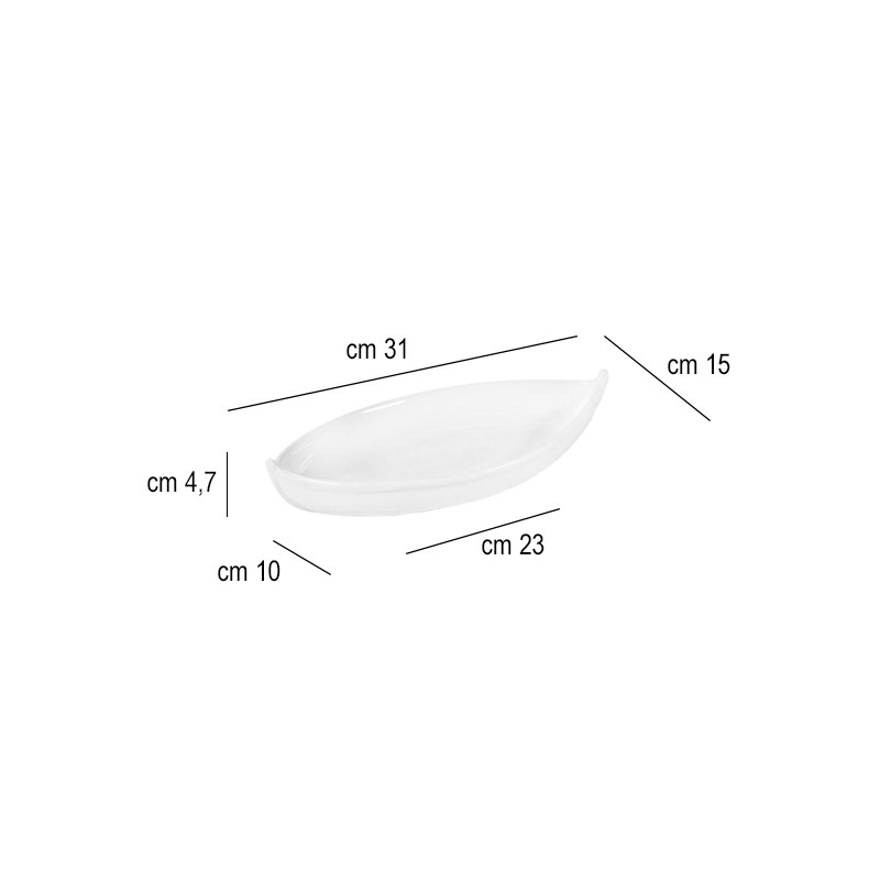 Vassoio barchetta   in Porcellane