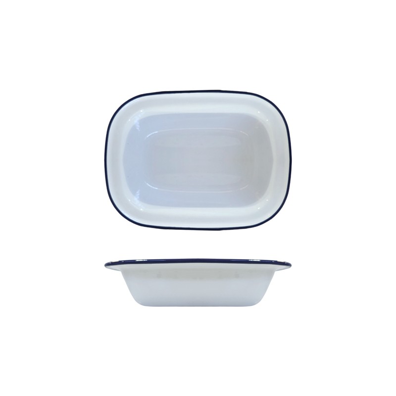 Vassoio vintage in ferro smaltato Hendi  in Porcellane