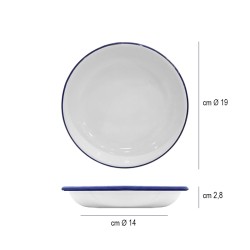 Piatto fondo vintage in ferro smaltato Hendi  in Porcellane