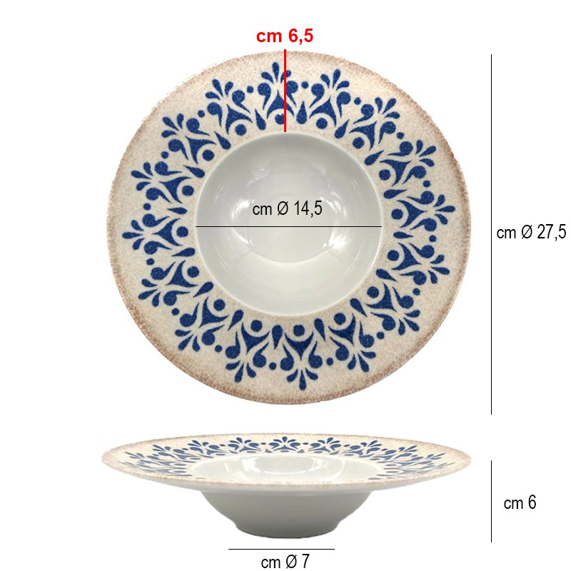 Piatto fondo pasta bowl linea napoli   in Linee