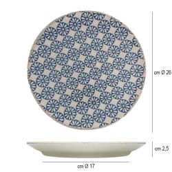 Piatto piano decorato linea siviglia Saturnia Porcellane  in Linee