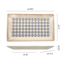 Vassoio rettangolare decorato linea kimi   in Linee