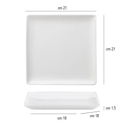 Vassoio quadrato bianco   in Porcellane