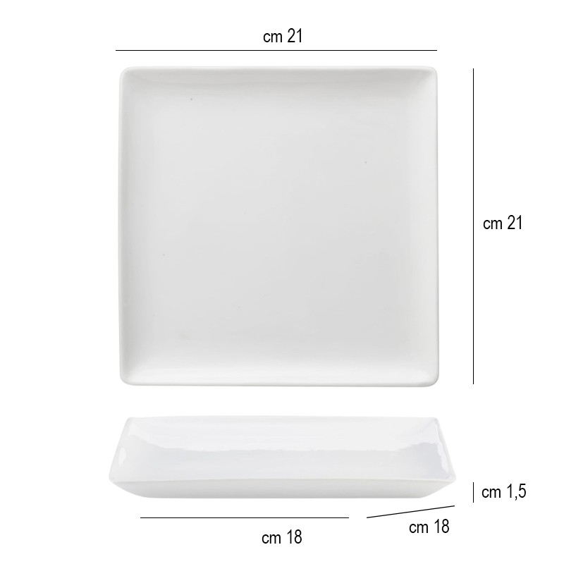 Vassoio quadrato bianco   in Porcellane