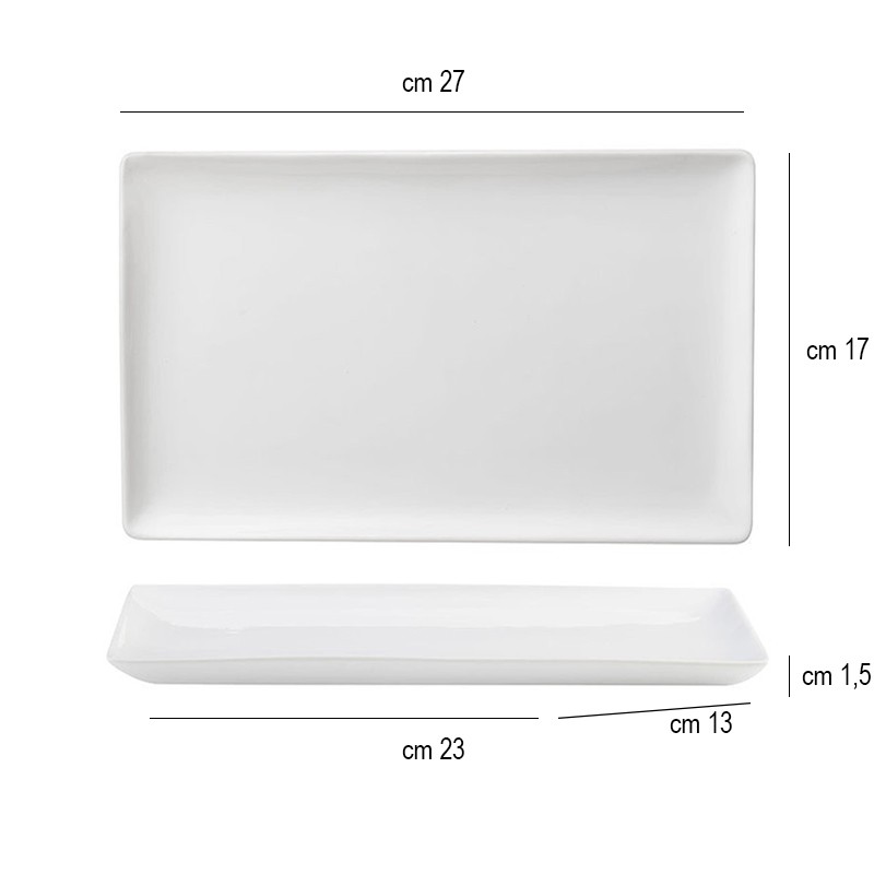 Vassoio rettangolare bianco   in Porcellane