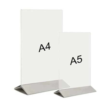 Portamenu da tavolo con base in acciaio inox | Menù | Rausa srl