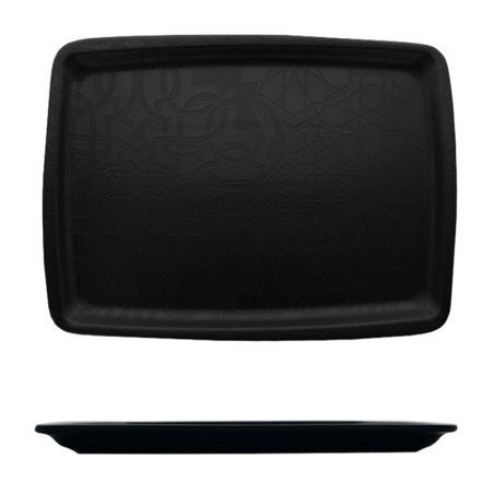 Vassoio rettangolare gural black matt | Piatti da ristorante | Rausa