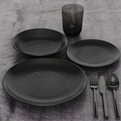 Vassoio rettangolare gural black matt   in Porcellane