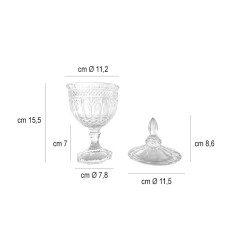 Alzatina in vetro con coperchio wedding   in Buffet