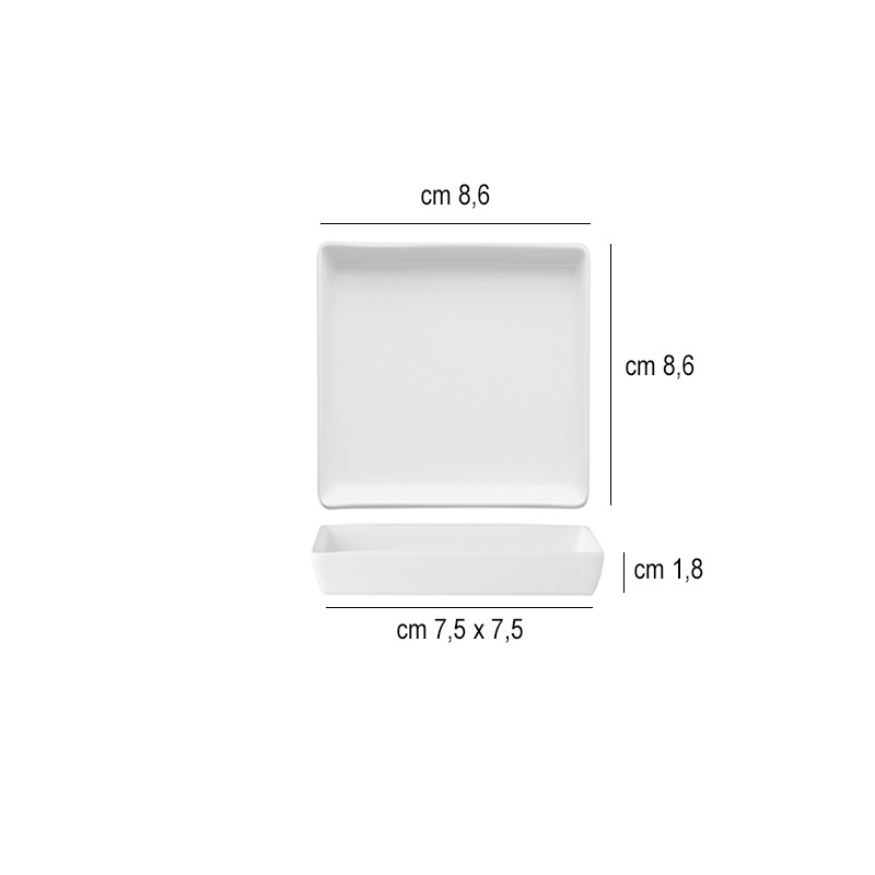 Piattino quadrato bonna   in Porcellane