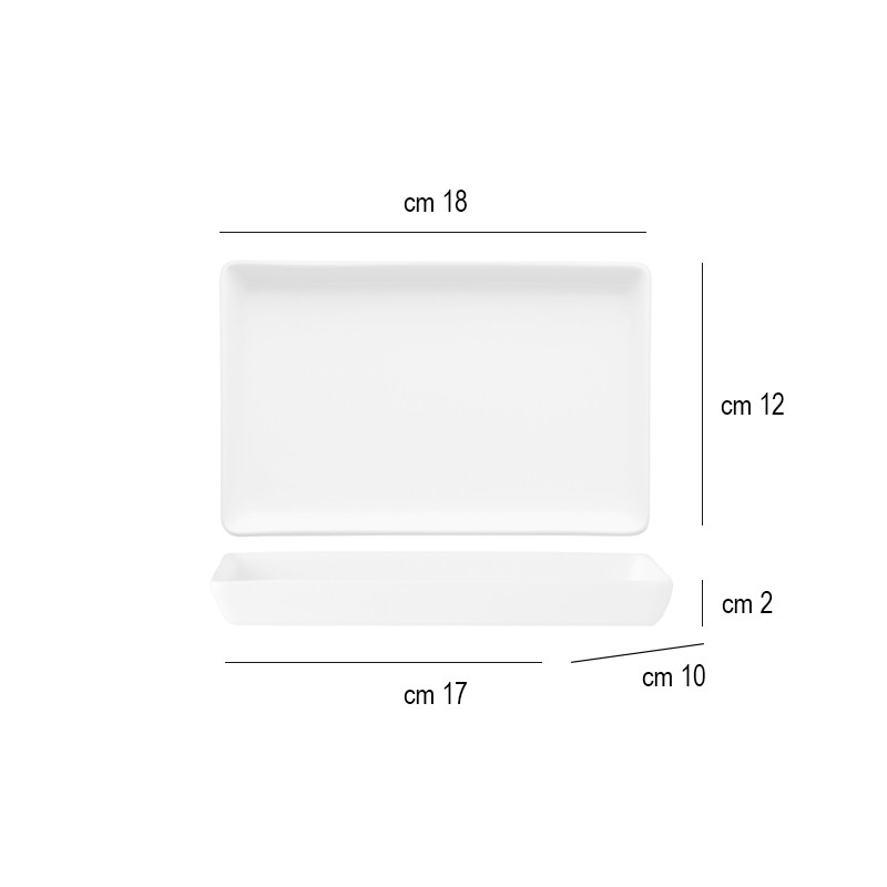 Vassoio rettangolare bonna cm 18x12   in Porcellane