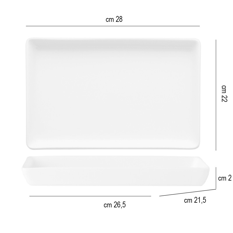 Vassoio rettangolare bonna cm 28x22   in Porcellane