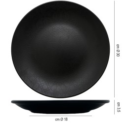 Piatto piano gural black matt   in Porcellane