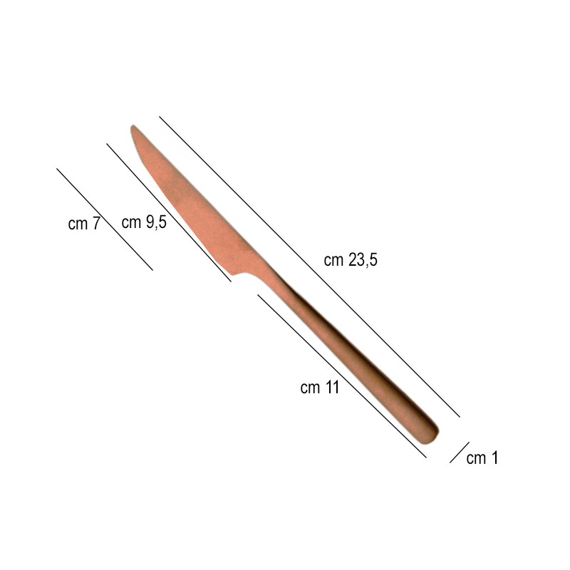 Coltello tavola rame acciaio inox Canada Comas  in Coltello tavola