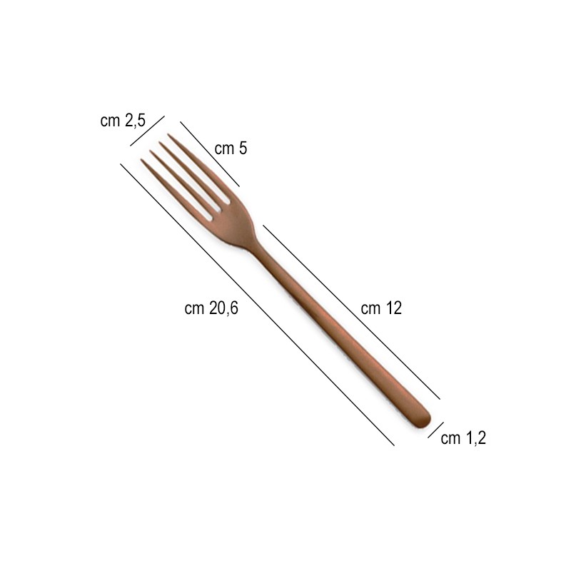 Forchetta tavola rame acciaio inox Canada Comas  in Linee
