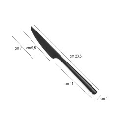 Coltello tavola nero acciaio inox Canada Comas  in Linee