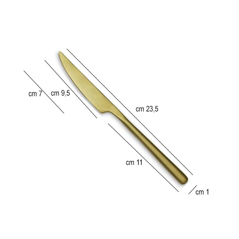 Coltello tavola oro acciaio inox Canada Comas  in Coltello tavola