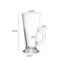 Bicchiere latte macchiato vetro Latino Arcoroc  in Porcellane