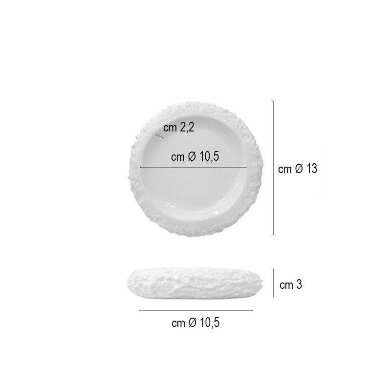 Piatto pietra in porcellana bianca   in Porcellane