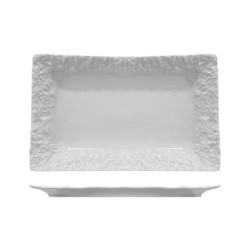 Vassoio rettangolare effetto pietra in porcellana bianca   in Porcellane