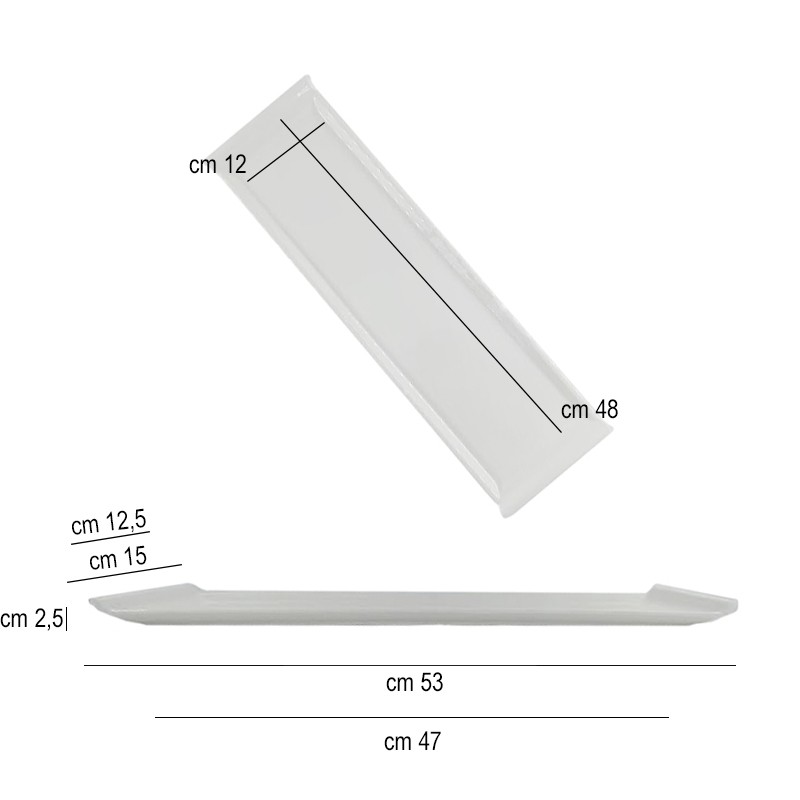 Vassoio melamina bianco 53 x 15   in Buffet