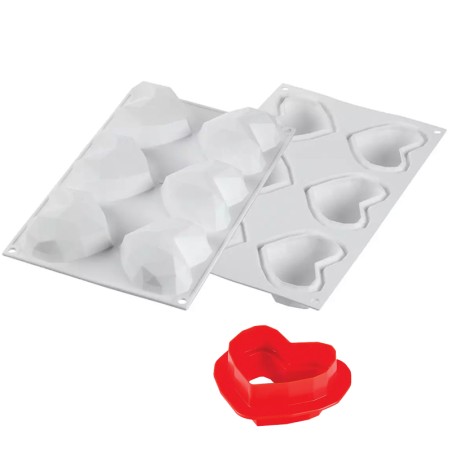 Stampo in silicone Stampo in silicone amorini origami| Stampi in silicone per dolci Origami | Stampi a cuore | Rausa srl