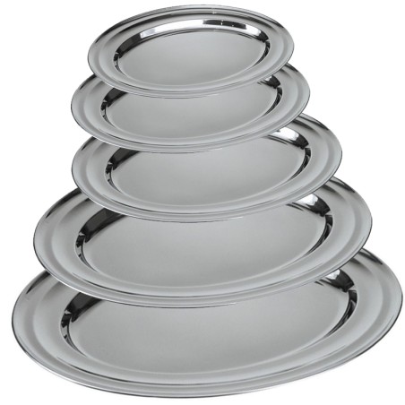 Vassoio ovale in acciaio in  inox 18/10 | Vassoi per buffet | Rausa srl