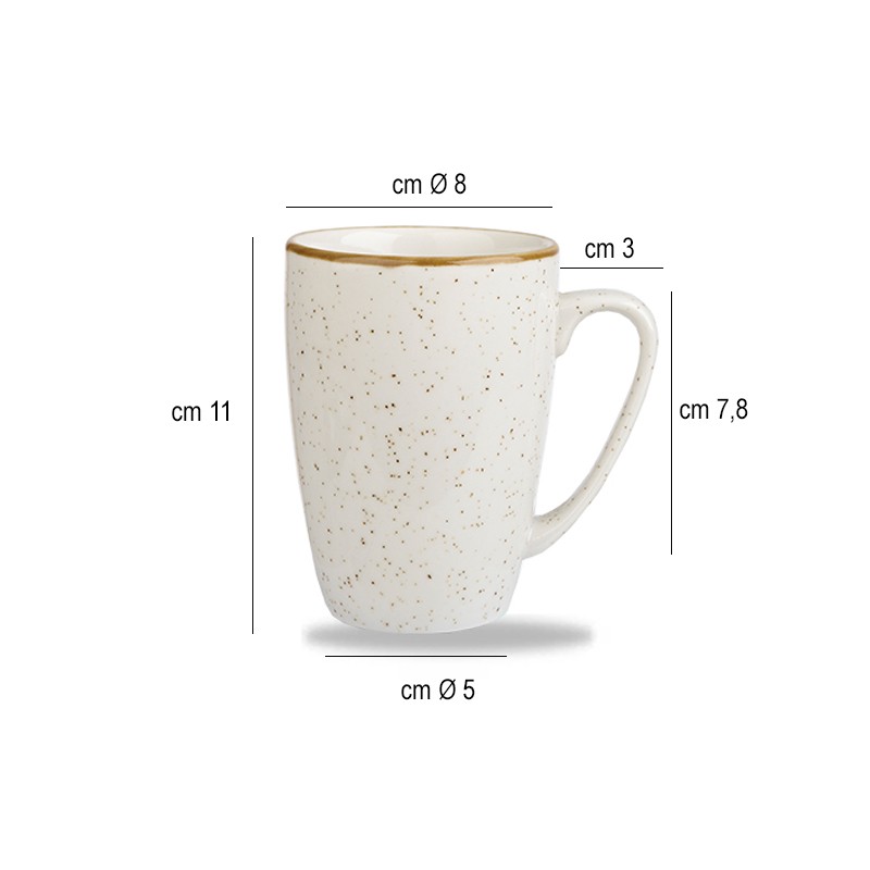 Mug stonecast barley white Churchill Porcellana  in Linee