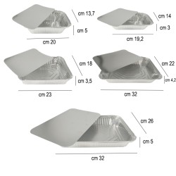 Vaschette alluminio con coperchio   in Contenitori per alimenti monouso