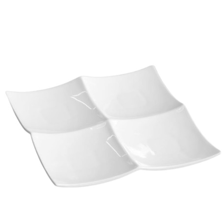 Piatto 4 scomparti in porcellana | Piatti da ristorante | Rausa srl