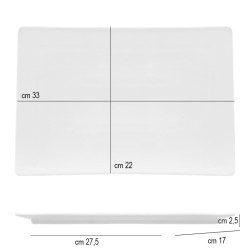 Vassoio rettangolare piatto   in Porcellane