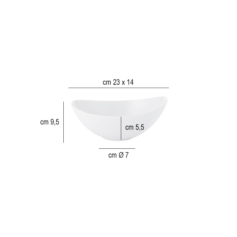 Insalatiera melamina ovale   in Porcellane