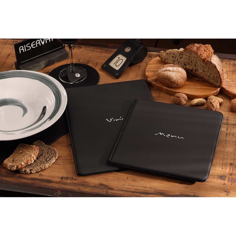 Menù carta Vini nero A4 Dag Style  in Tavola