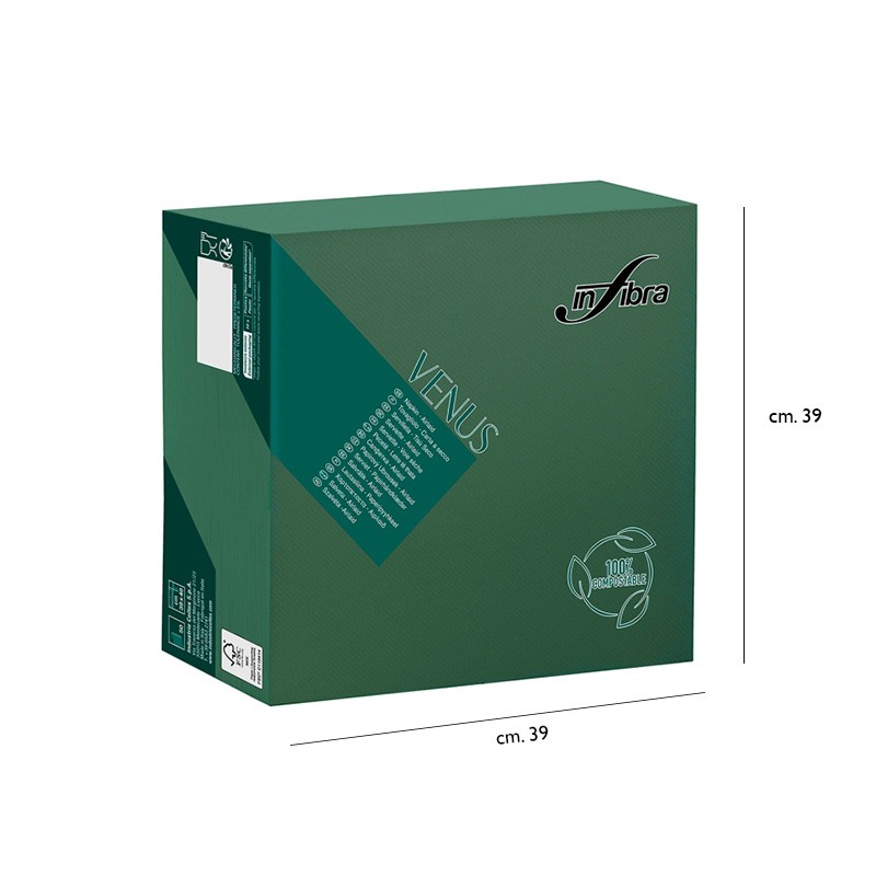 Tovaglioli carta a secco verde   in Tovaglioli monouso