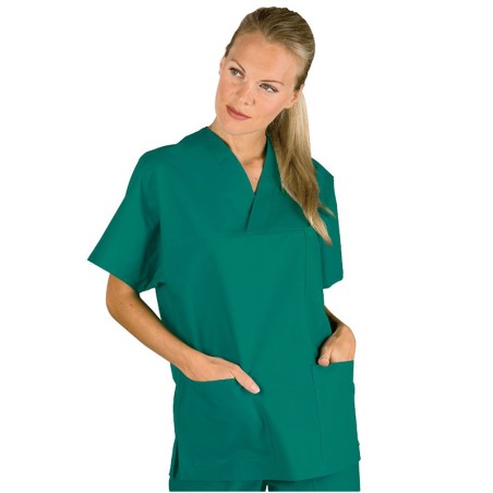 Casacca verde collo a V | Abbigliamento camici  | Rausa srl