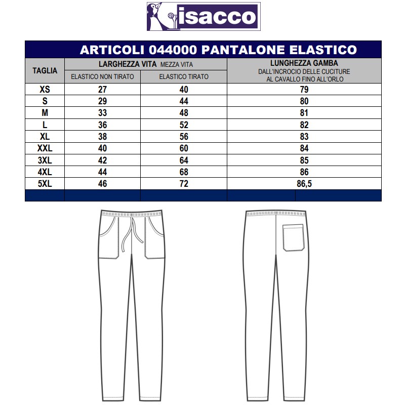 Pantalone con elastico verde Isacco  in Abbigliamento
